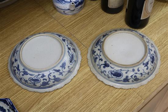 A collection of Chinese blue and white ceramics